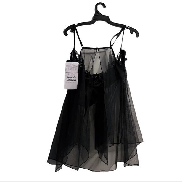 NWT Black Mesh Teddy with Matching Thong - Picture 3 of 7